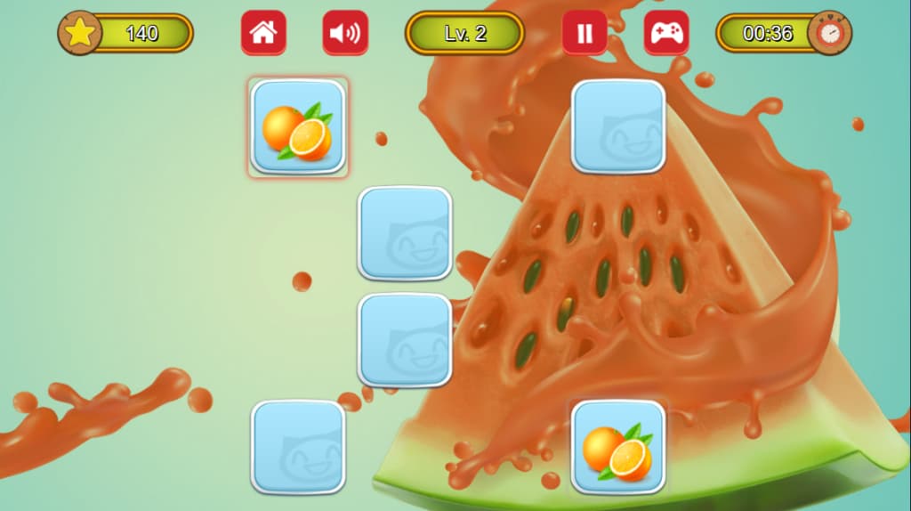 Fruit Memory Match Increasing Difficulty